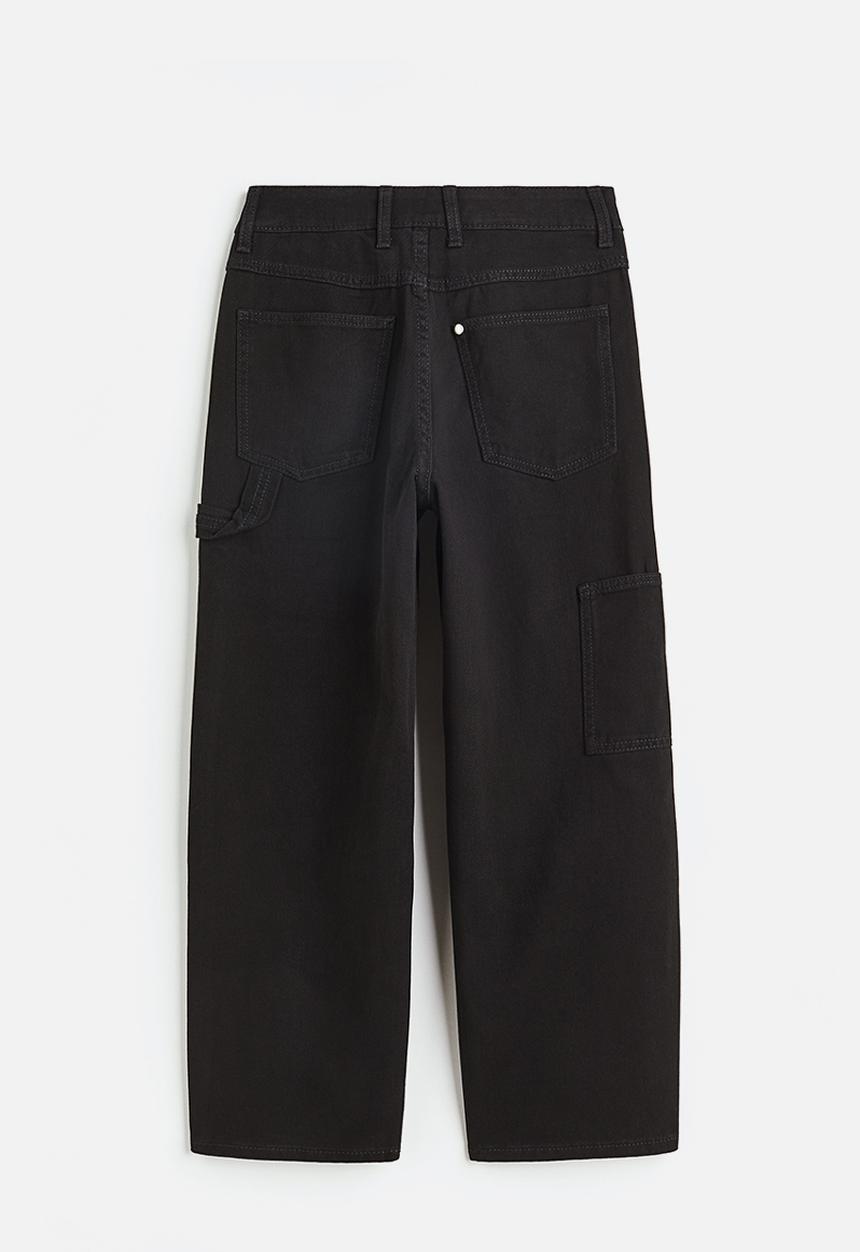 H&M - Baggy fit twill trousers - black