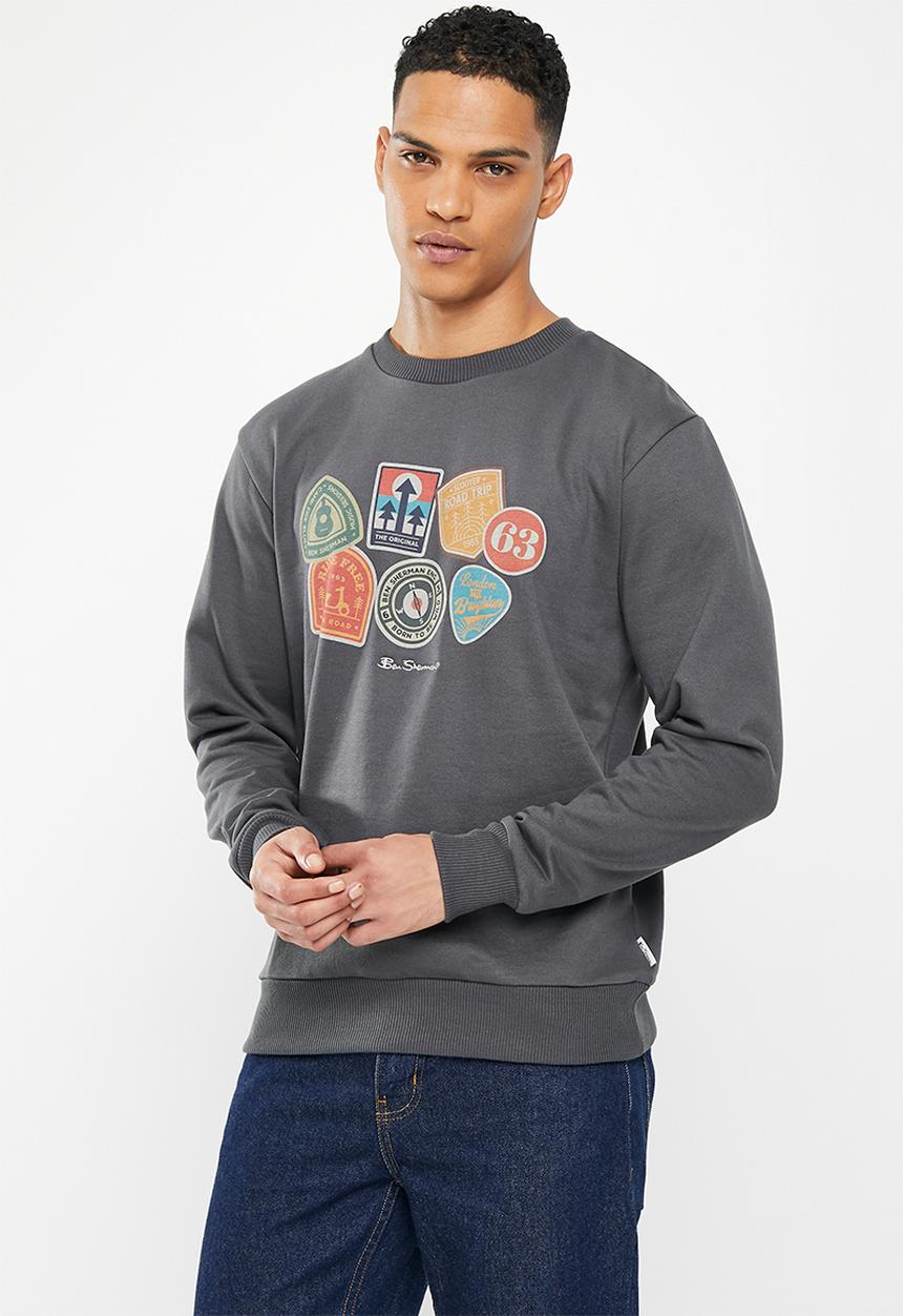 Ben Sherman - Outdoor badges crew sweater - charcoal 