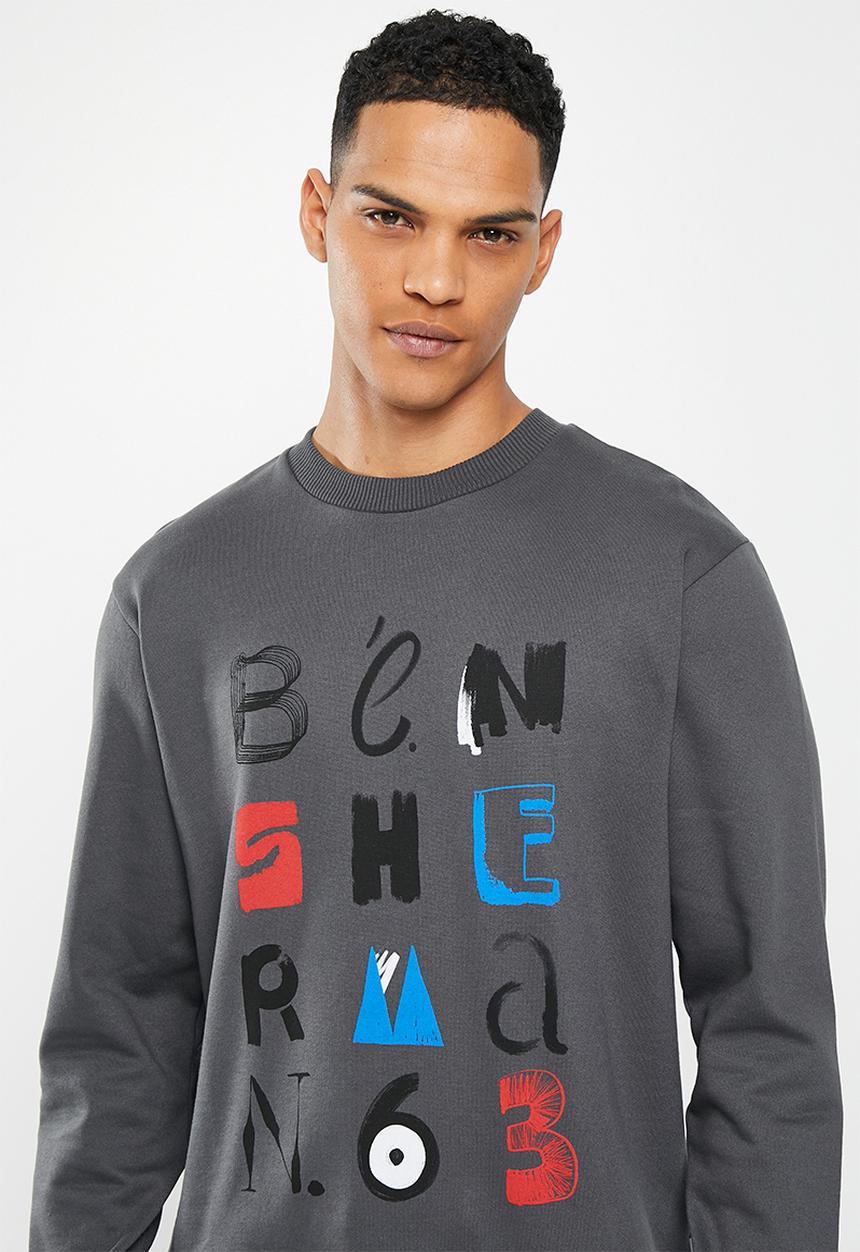Ben Sherman - Typography crew sweater - charcoal