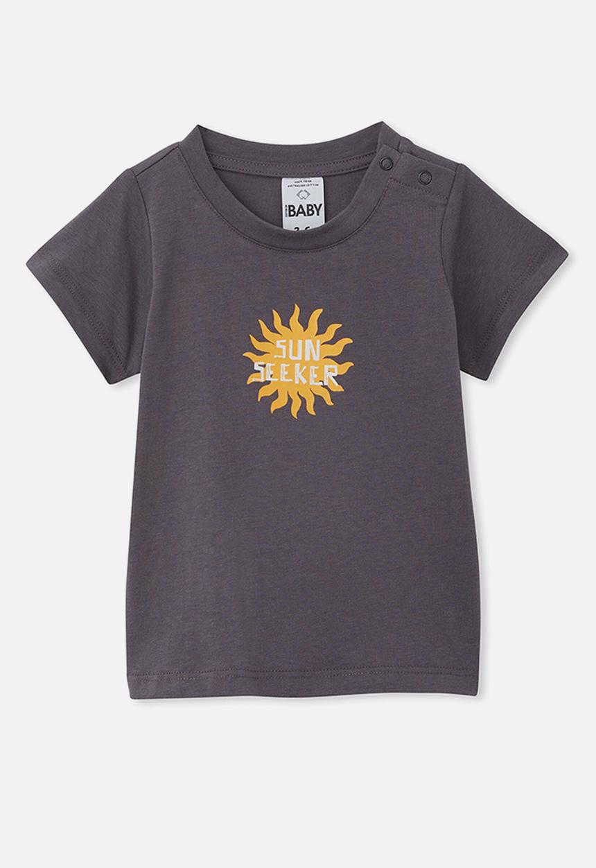 Cotton On - Jamie short sleeve tee - rabbit grey sun seeker