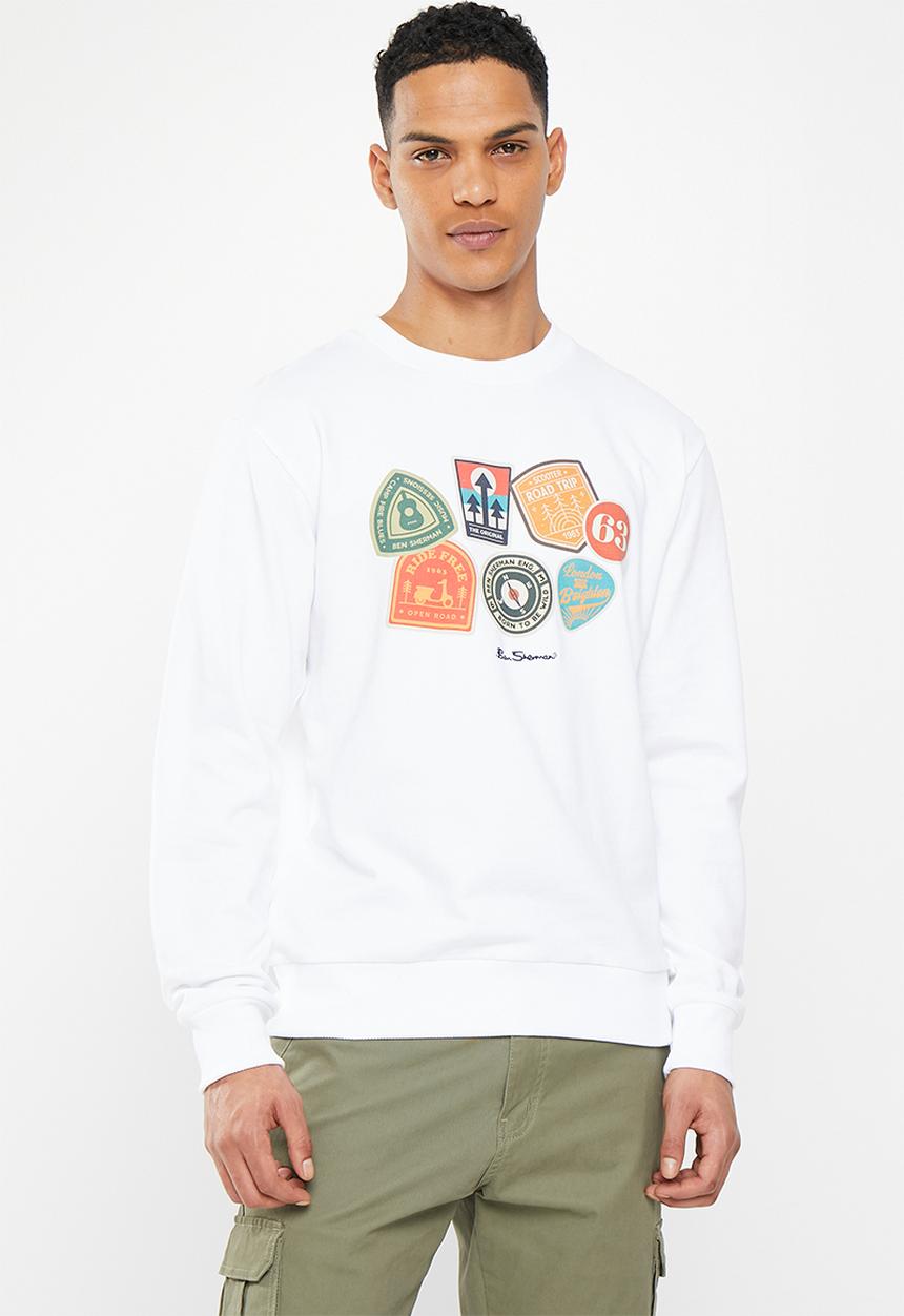 Ben Sherman - Outdoor badges crew sweater - white 