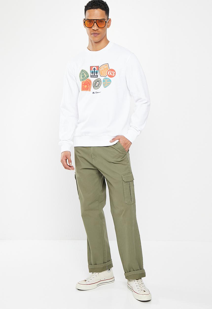 Ben Sherman - Outdoor badges crew sweater - white 