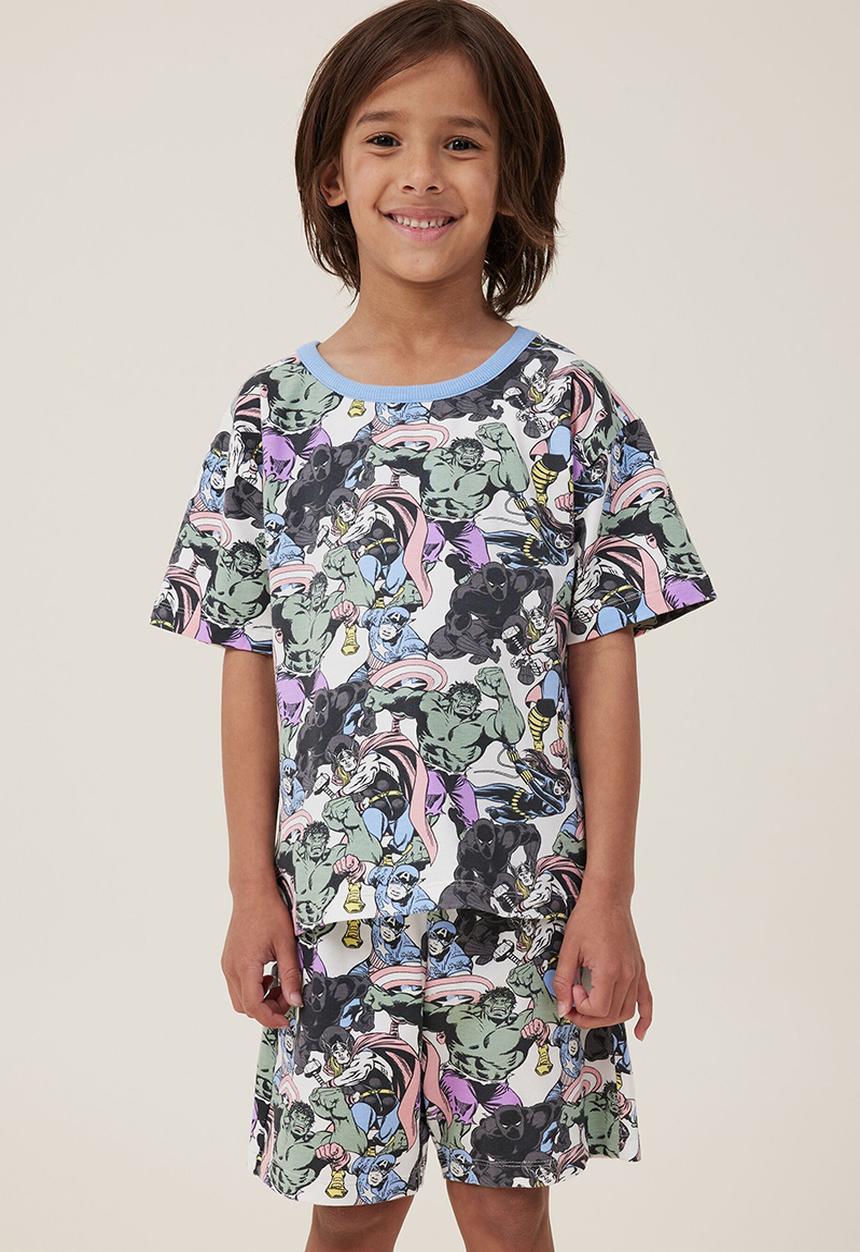 Cotton On - Felix short sleeve pyjama set license - lcn mar vanilla/marvel avengers