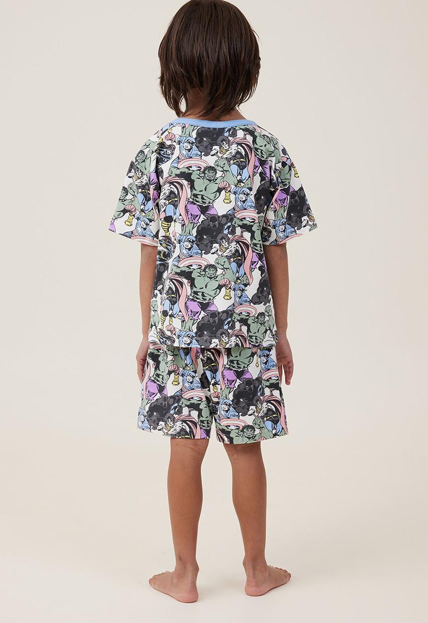 Cotton On - Felix short sleeve pyjama set license - lcn mar vanilla/marvel avengers