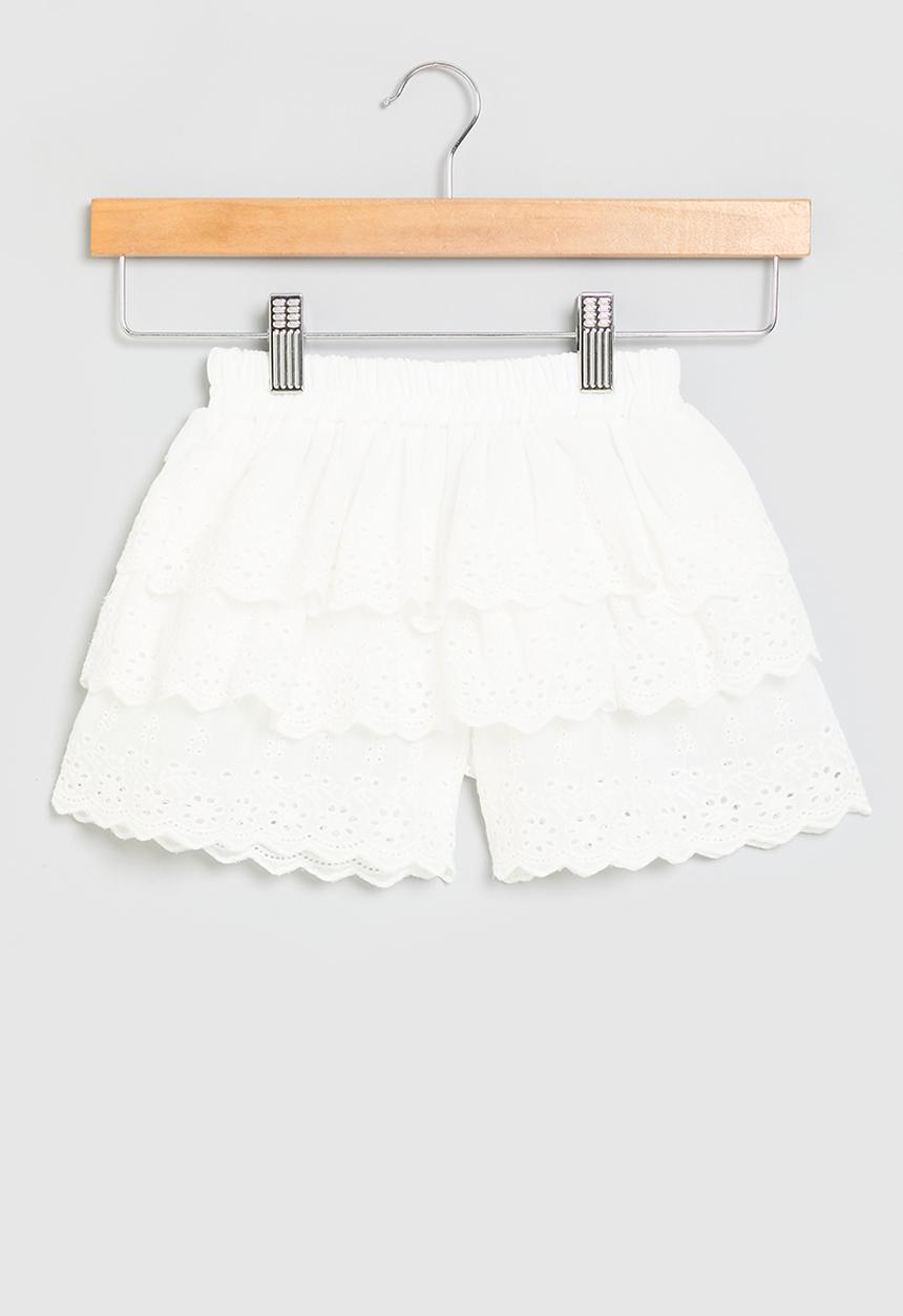 Pop Candy - Anglaise skort -white