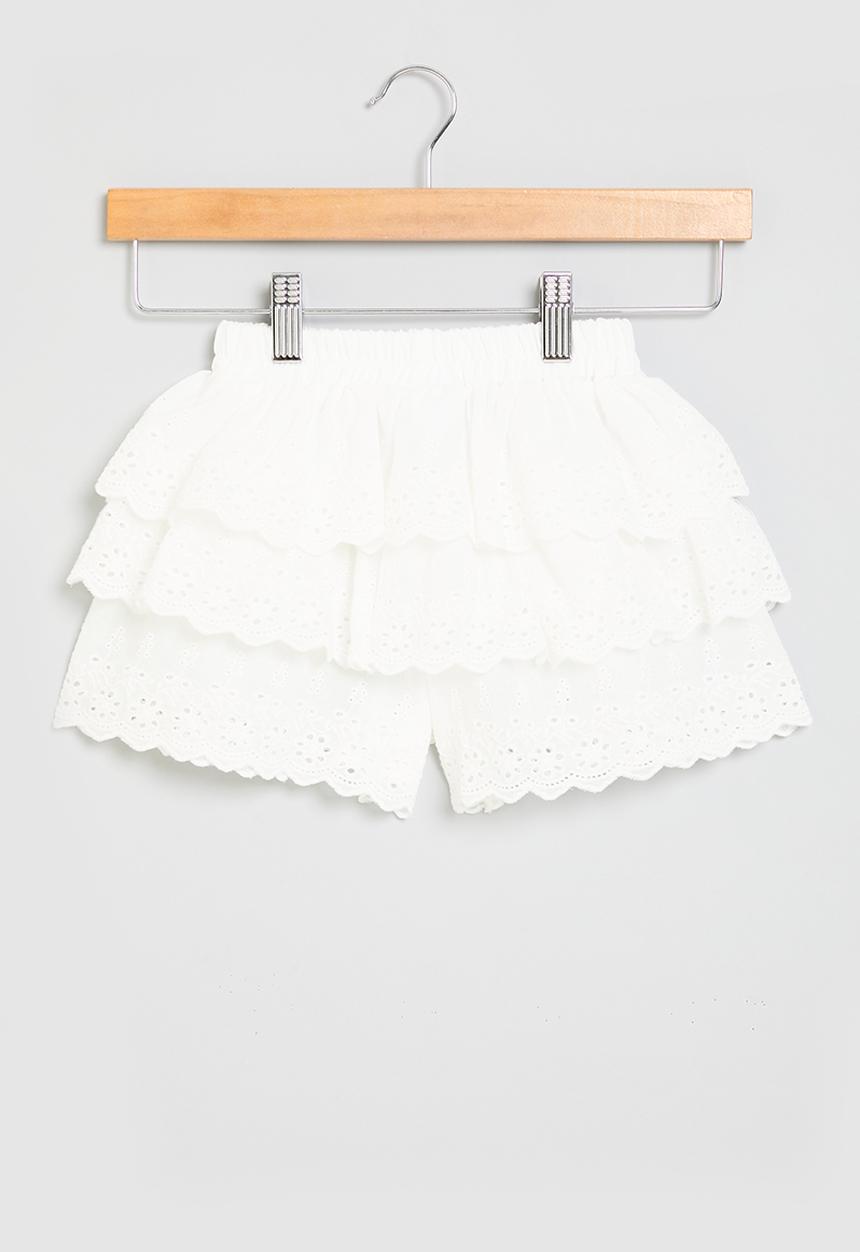 Pop Candy - Anglaise skort -white