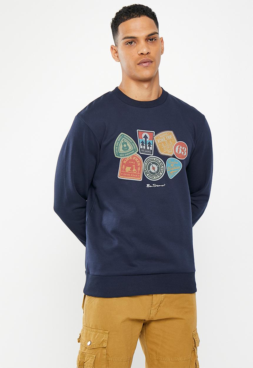 Ben Sherman - Outdoor badges crew sweater - navy 