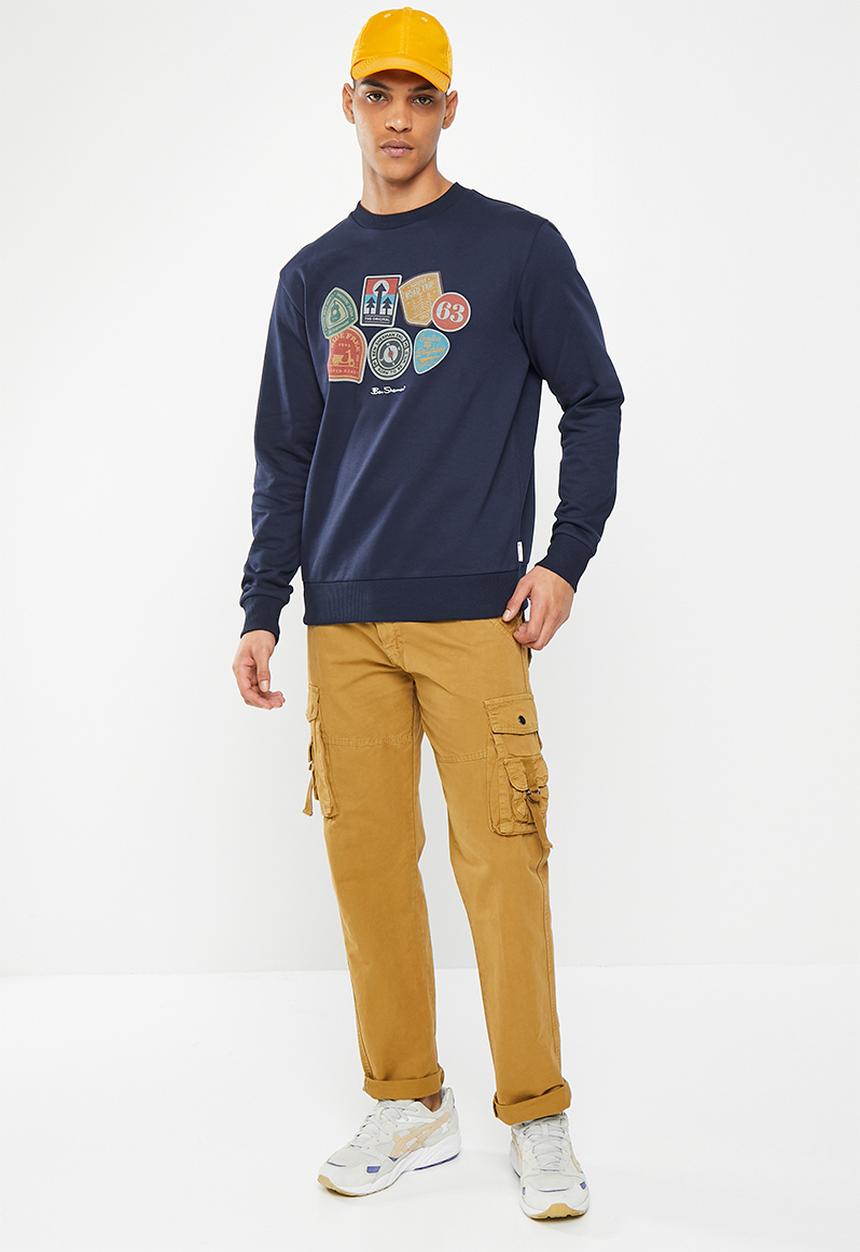 Ben Sherman - Outdoor badges crew sweater - navy 
