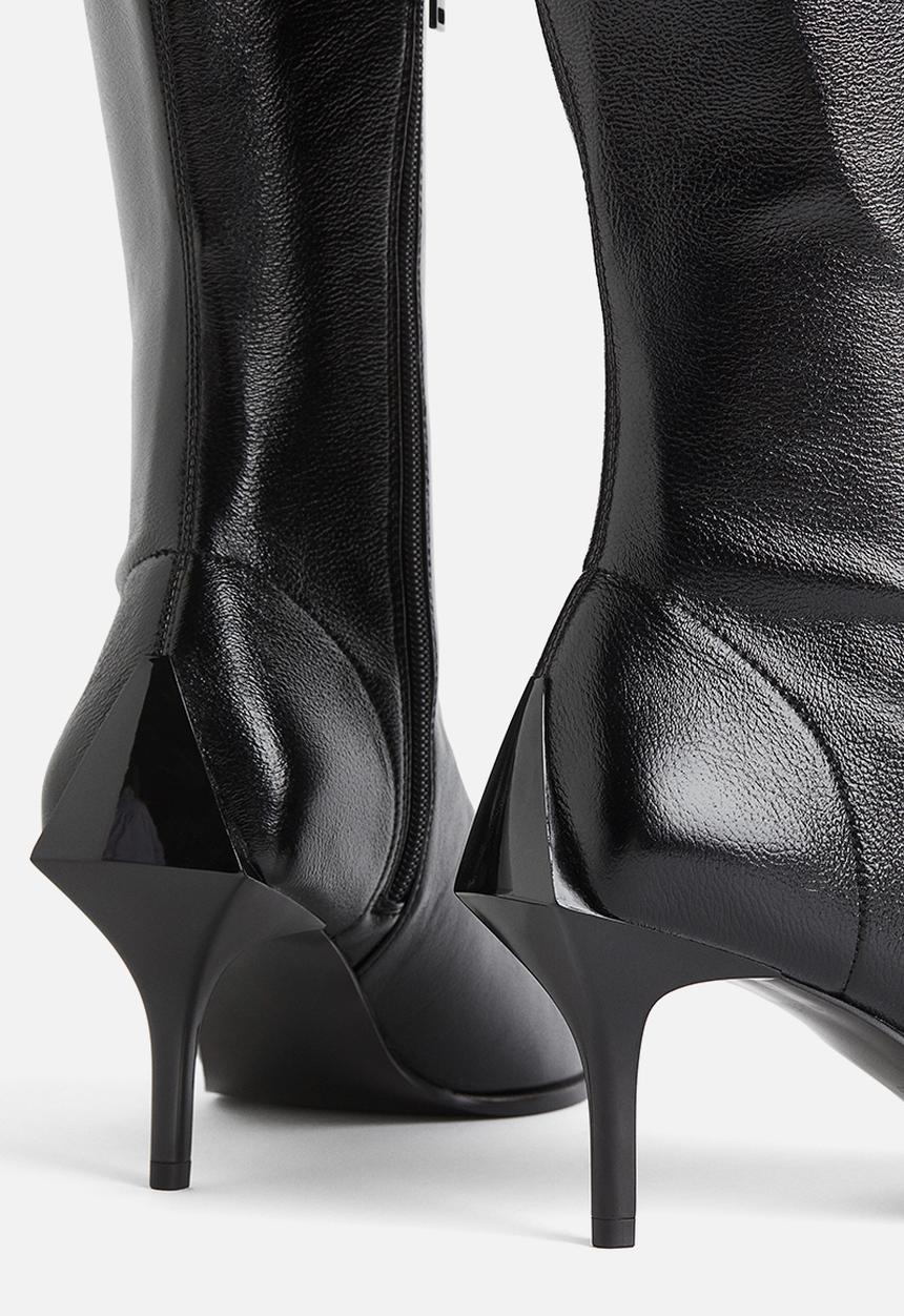H&M - H&M Studio: Leather sock boots - black