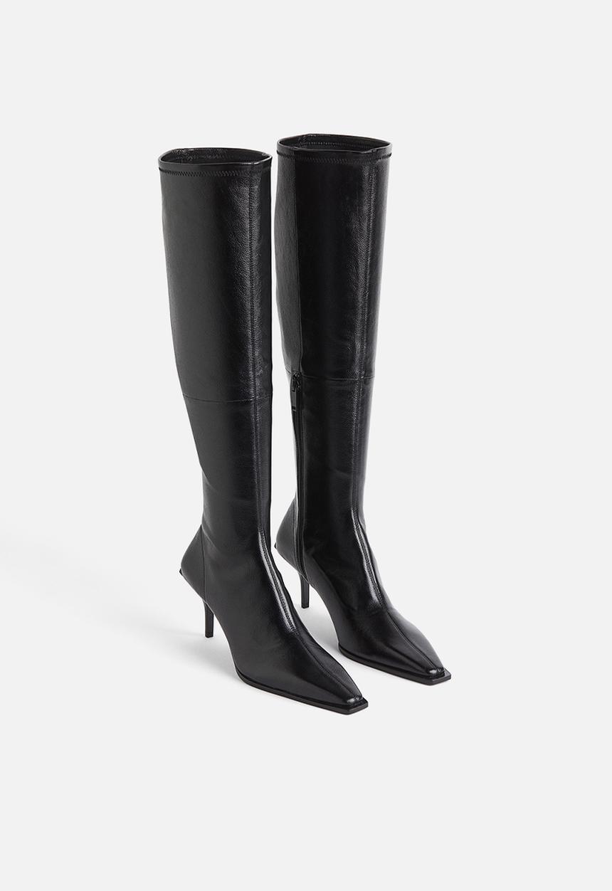 H&M - H&M Studio: Leather sock boots - black