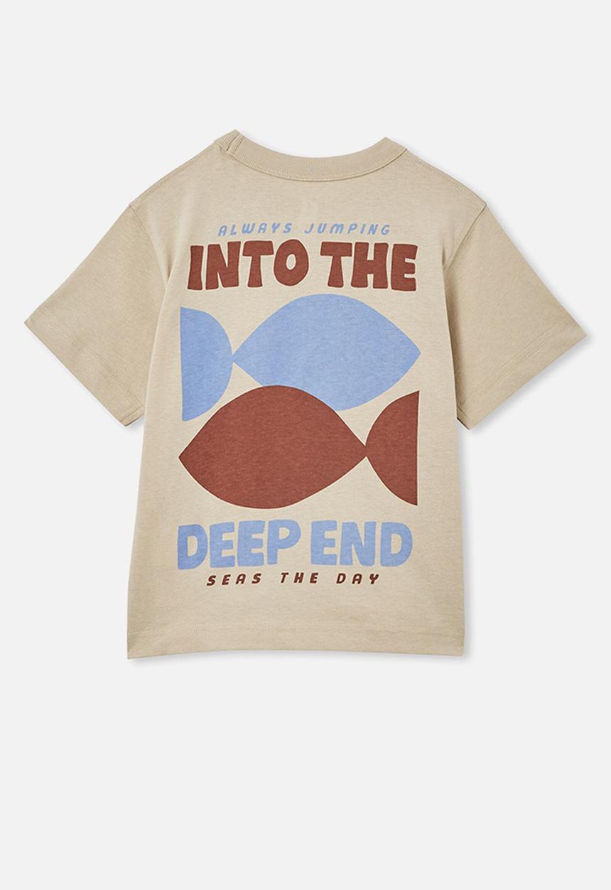 Cotton On - Jonny short sleeve print tee - rainy day/into the deep end