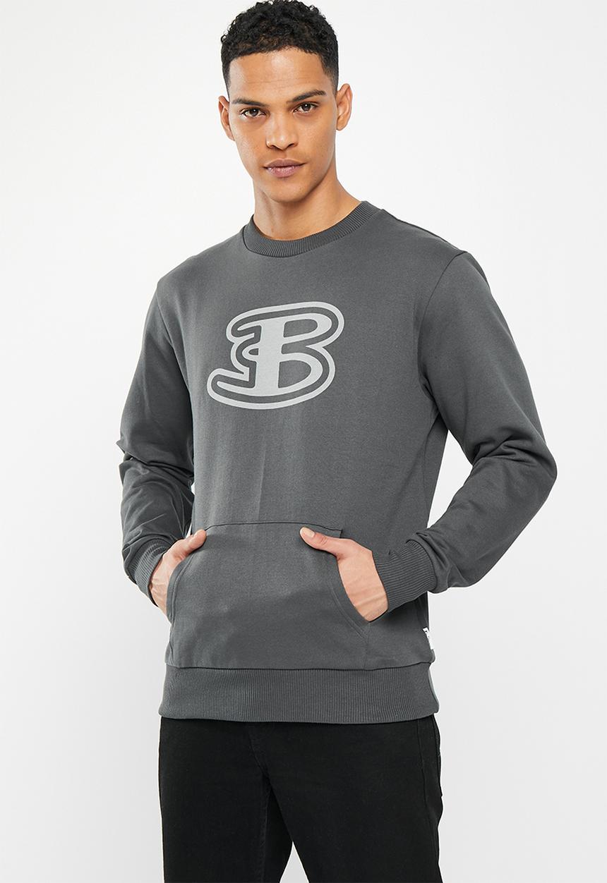 Ben Sherman - B kangaroo pkt sweater - chorcoal 