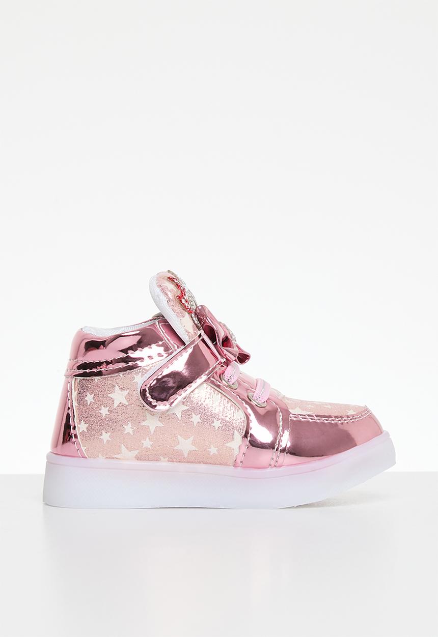 Pop Candy -  Velcro strap light up sneakers - pink 