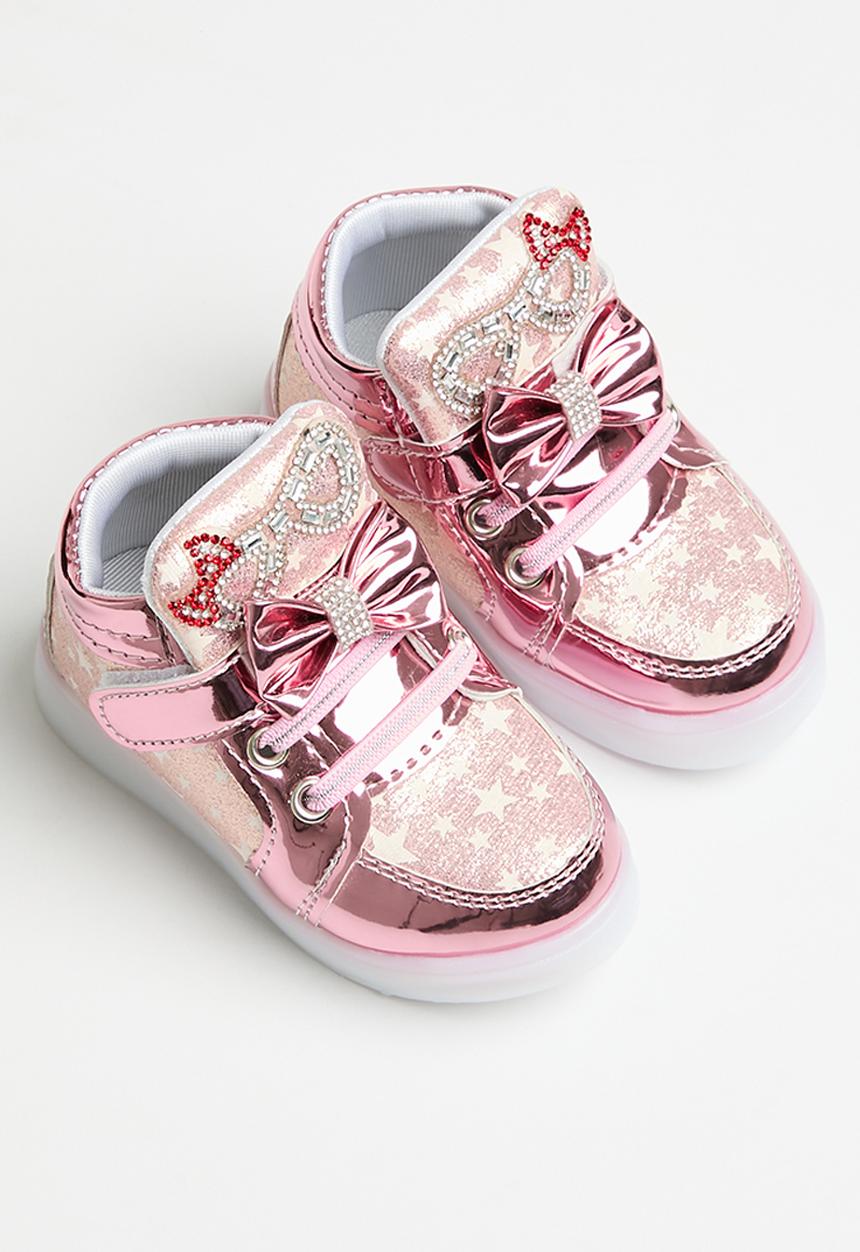 Pop Candy -  Velcro strap light up sneakers - pink 