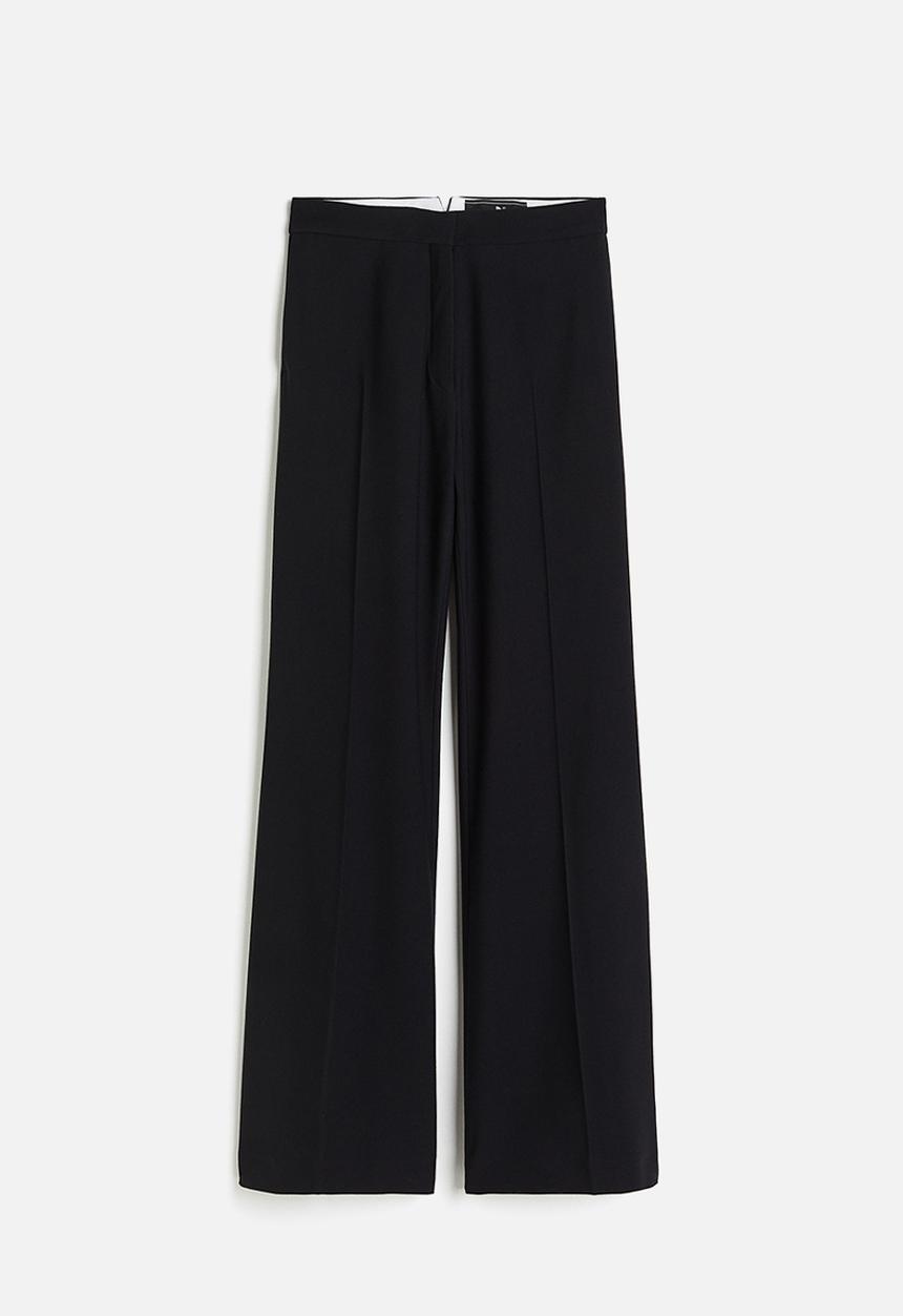 H&M - H&M Studio: Wool-blend bootcut trousers - midnight black 