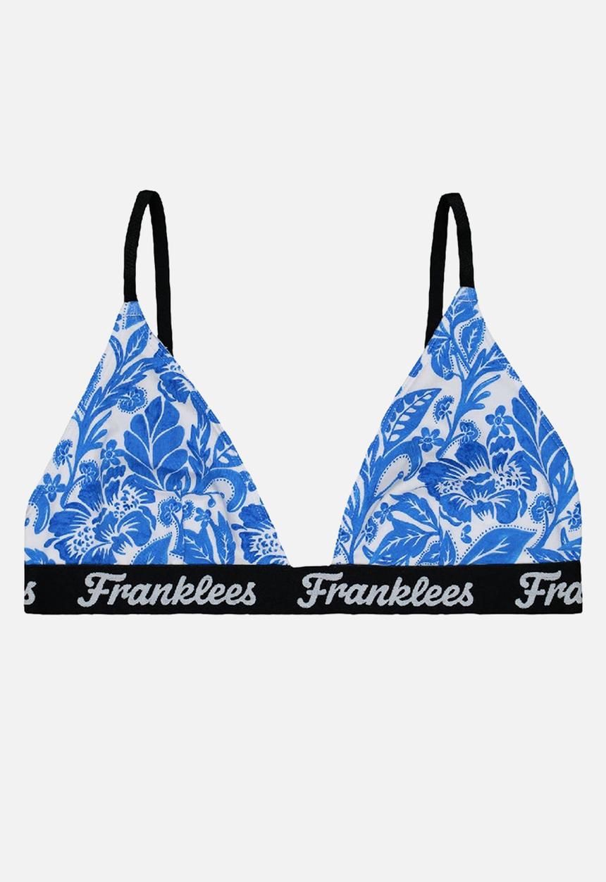 Franklees - Blue Florals triangle bralette - multi