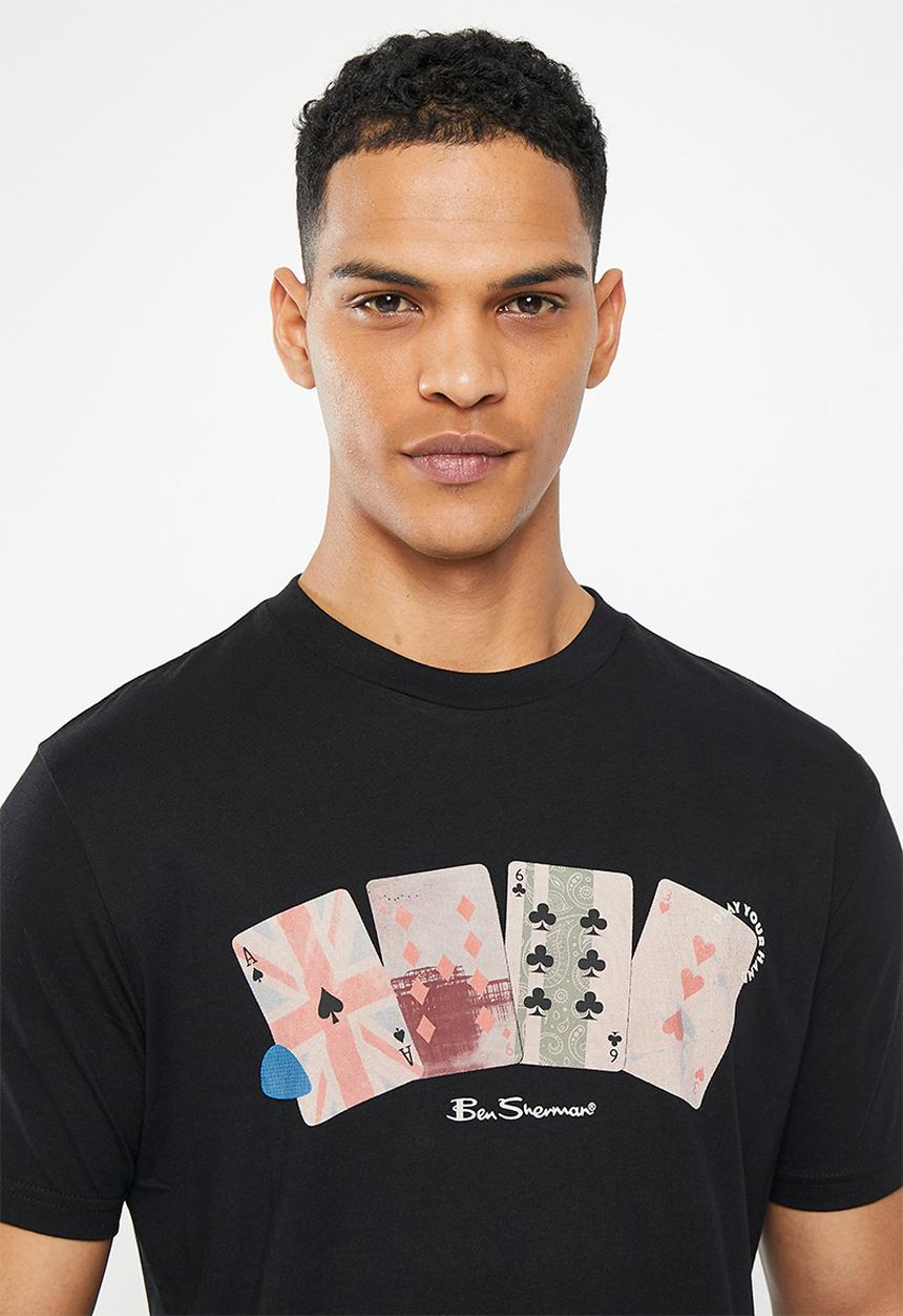 Ben Sherman - Playing card tee-shirt - black