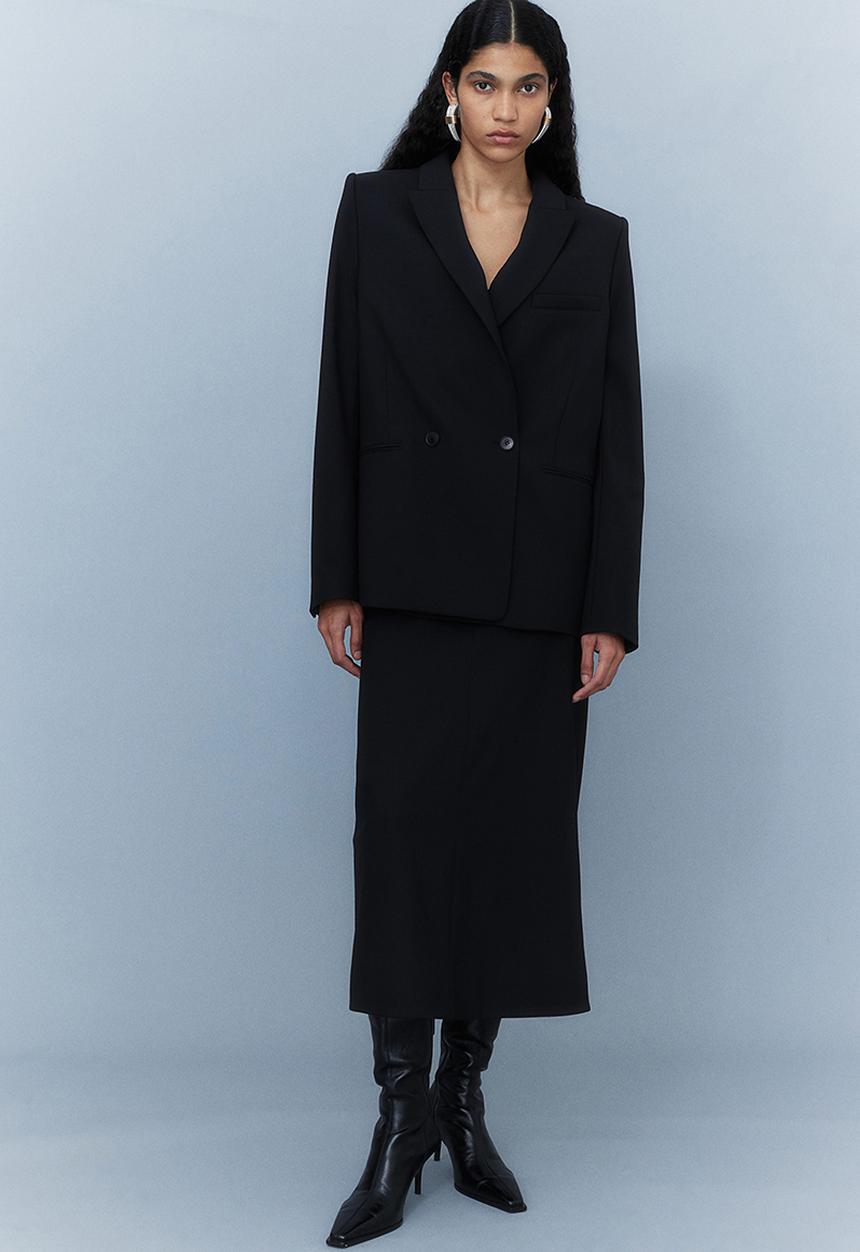 H&M - H&M Studio: Wool-blend pencil skirt - midnight black 