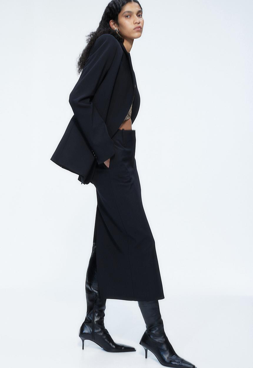 H&M - H&M Studio: Wool-blend pencil skirt - midnight black 