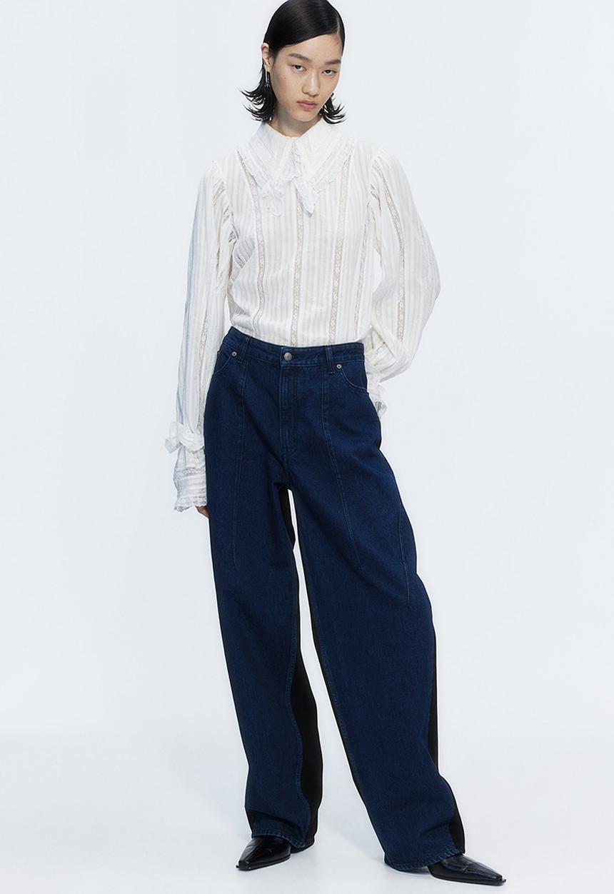 H&M - H&M Studio: Two-toned jeans - dark denim blue black 