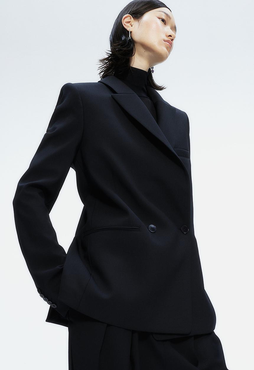 H&M - H&M Studio: Wool-blend blazer - midnight black 