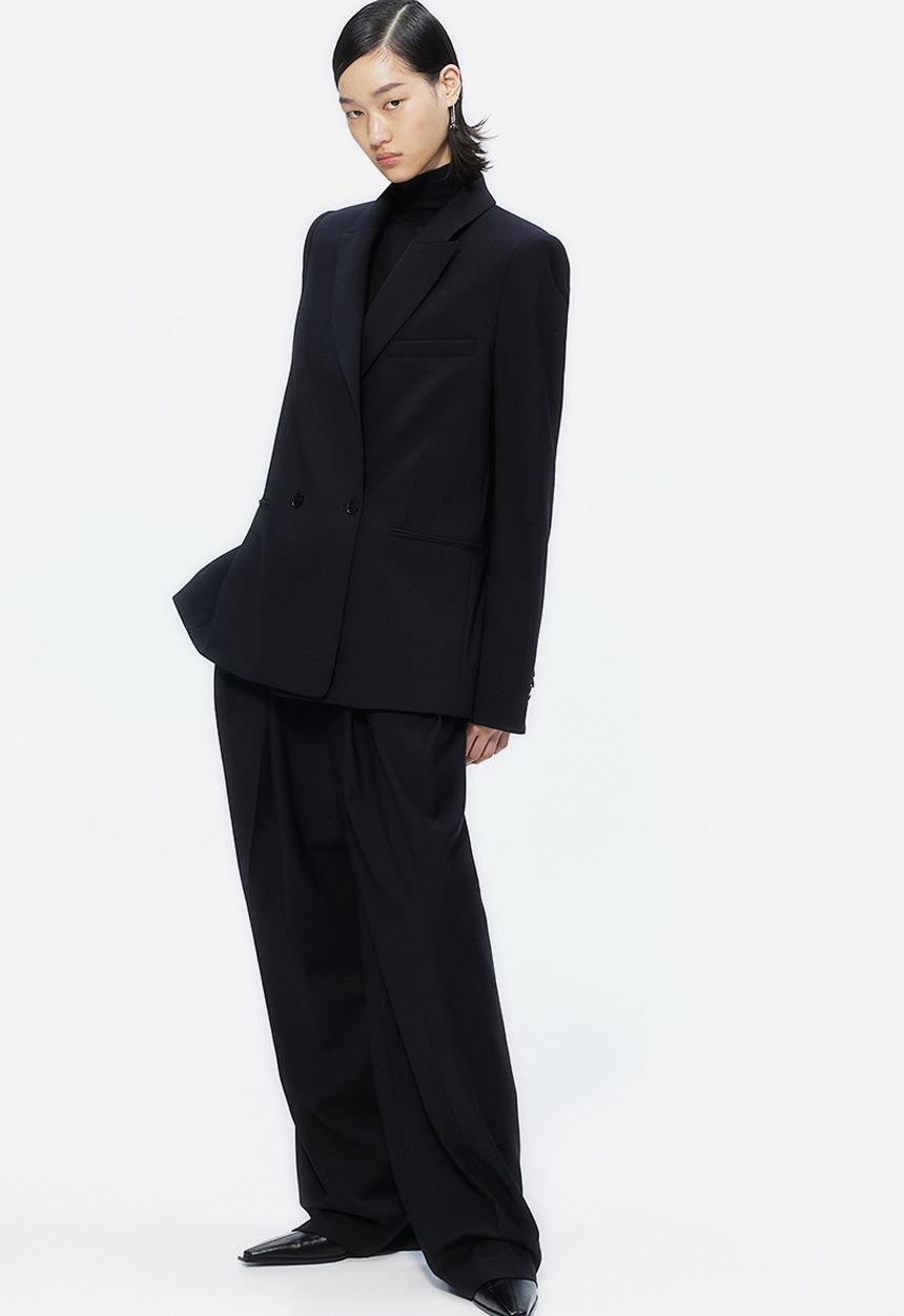 H&M - H&M Studio: Wool-blend blazer - midnight black 