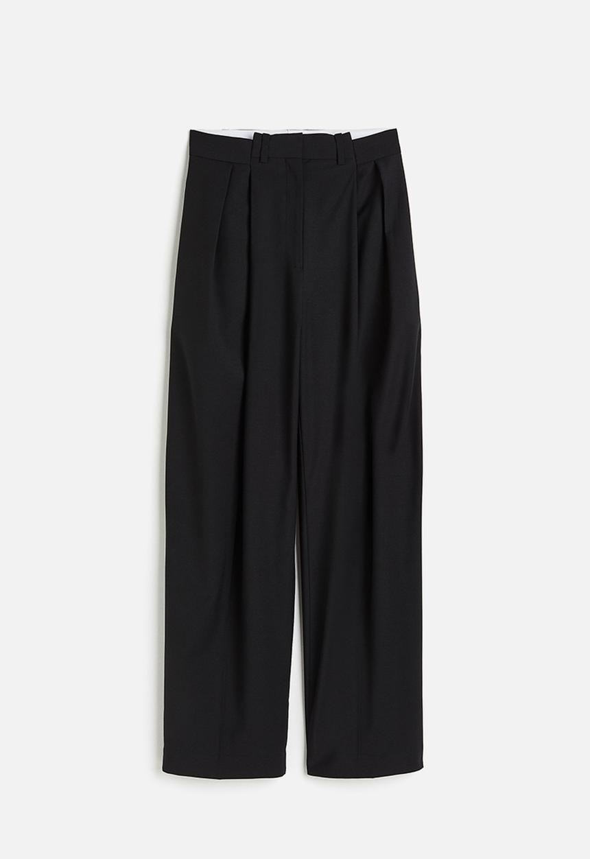 H&M - H&M Studio: Wool-blend tailored trousers - midnight black 
