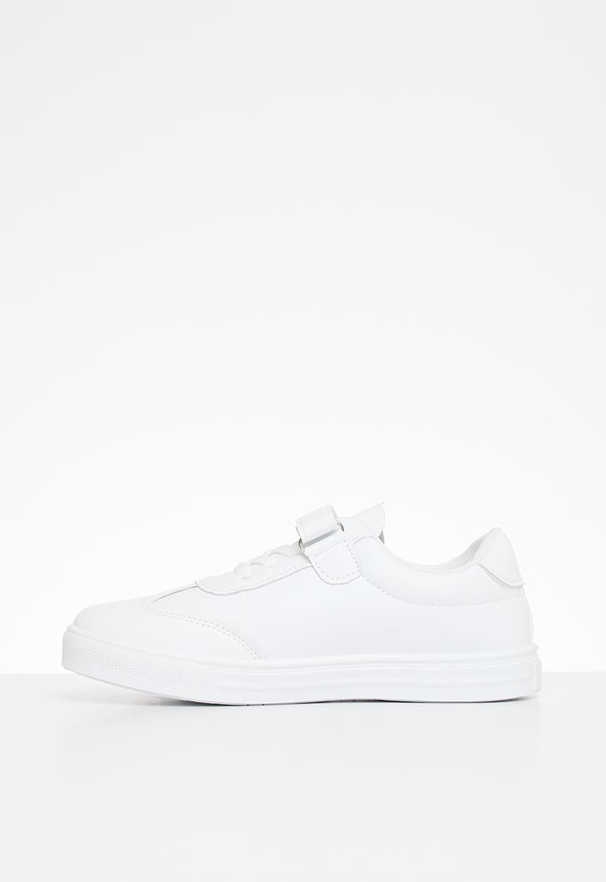 Pop Candy - Boys velcro/lace up sneakers - white