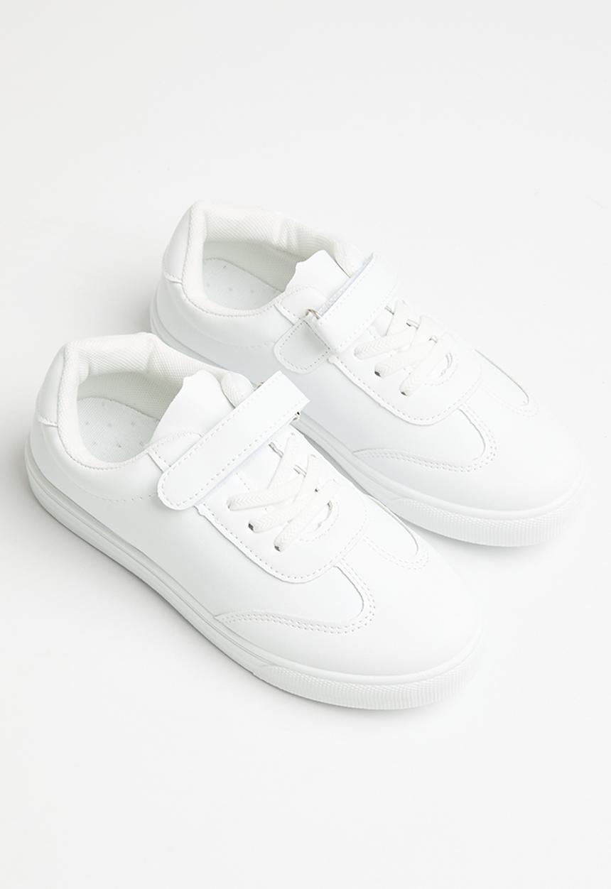 Pop Candy - Boys velcro/lace up sneakers - white