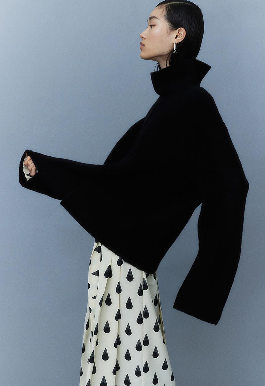 H&M - H&M Studio: Wool-blend high-collar jumper - midnight black 