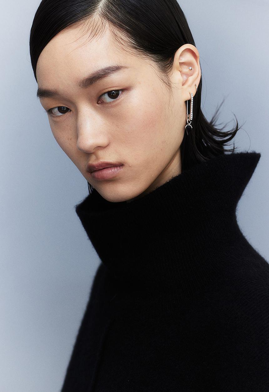 H&M - H&M Studio: Wool-blend high-collar jumper - midnight black 