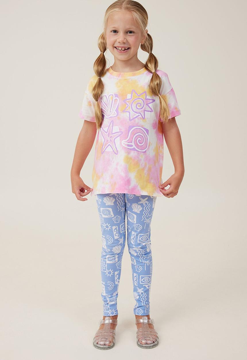 Cotton On - Huggie tights - dusk blue/amalfi shapes