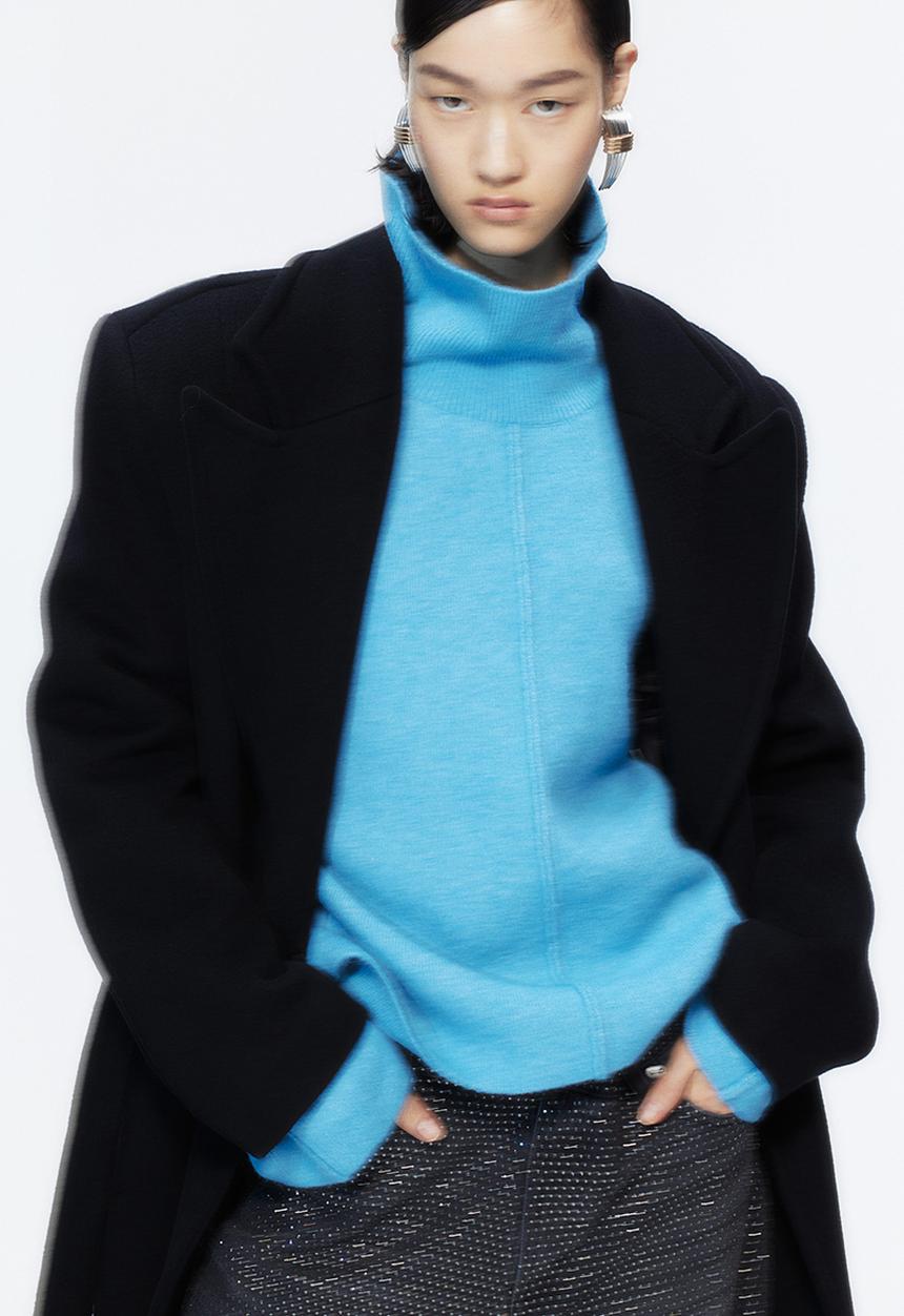 H&M - H&M Studio: Wool-blend high-collar jumper - teal 