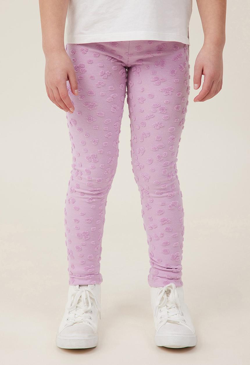 Cotton On - Huggie tights - chalky mauve/mini leopard