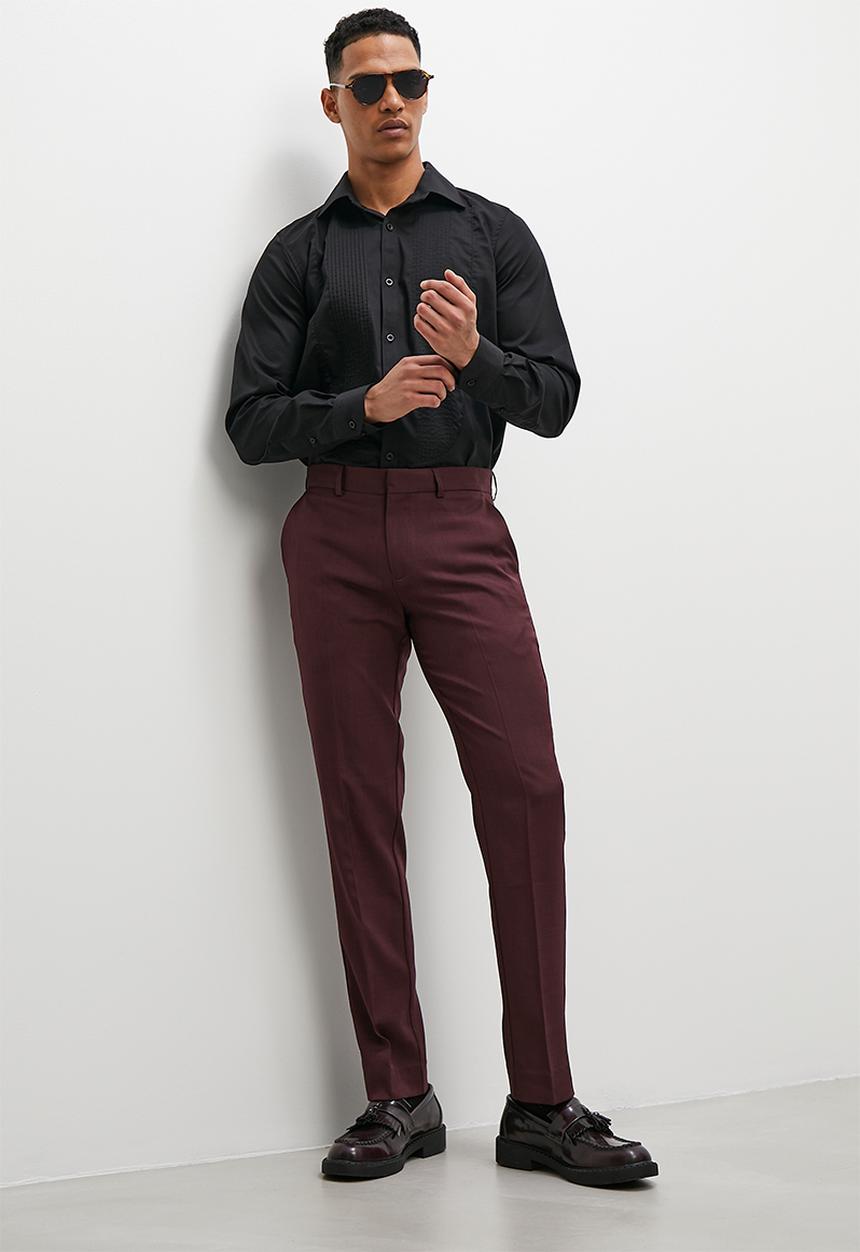 Superbalist - Charlie slim fit trousers - burgundy