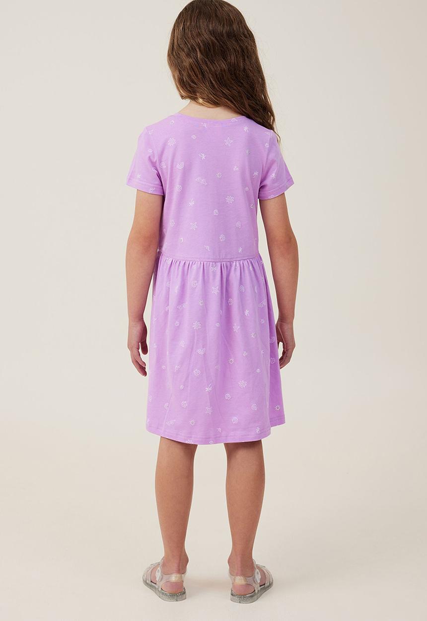 Cotton On - Freya short sleeve dress - lavender dream/duna ditsy