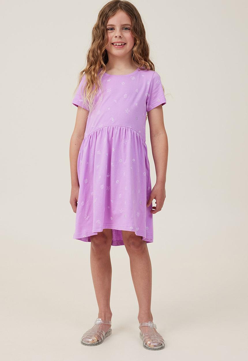 Cotton On - Freya short sleeve dress - lavender dream/duna ditsy