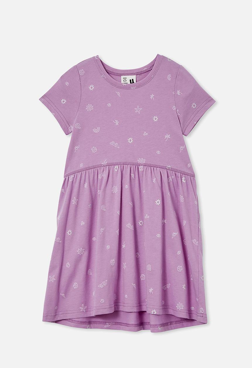 Cotton On - Freya short sleeve dress - lavender dream/duna ditsy