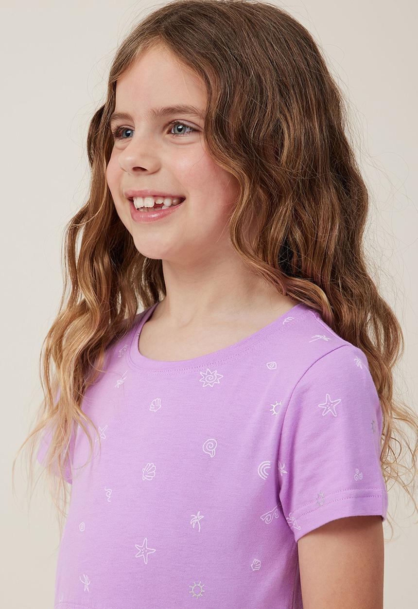 Cotton On - Freya short sleeve dress - lavender dream/duna ditsy