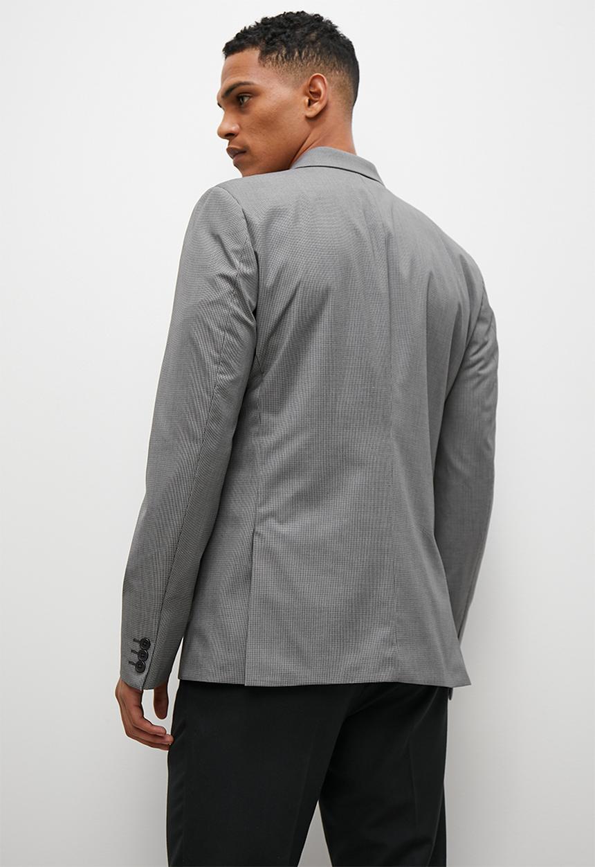 Superbalist - Double breasted slim fit blazer - grey check