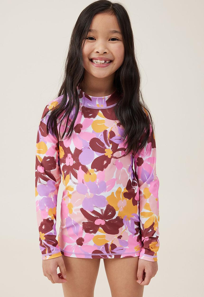 Cotton On - Hamilton long sleeve rashie - painterly floral