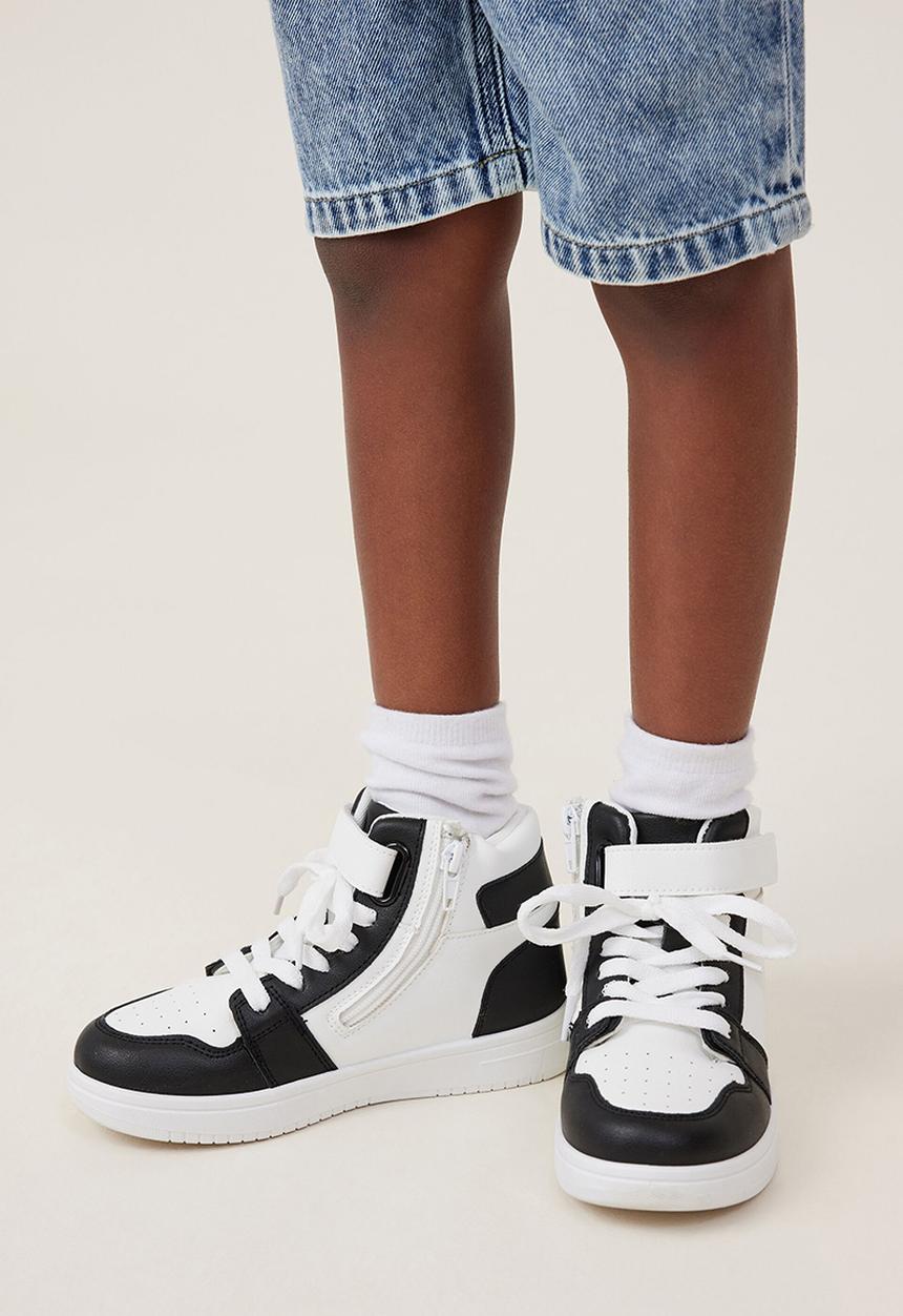 Cotton On - Hunter high top trainer - black/white