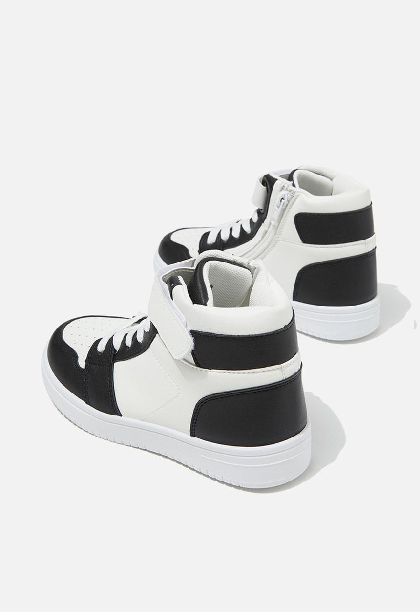 Cotton On - Hunter high top trainer - black/white