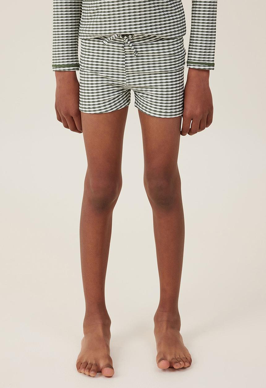 Cotton On - Billy boyleg swim trunk - swag green/stripe