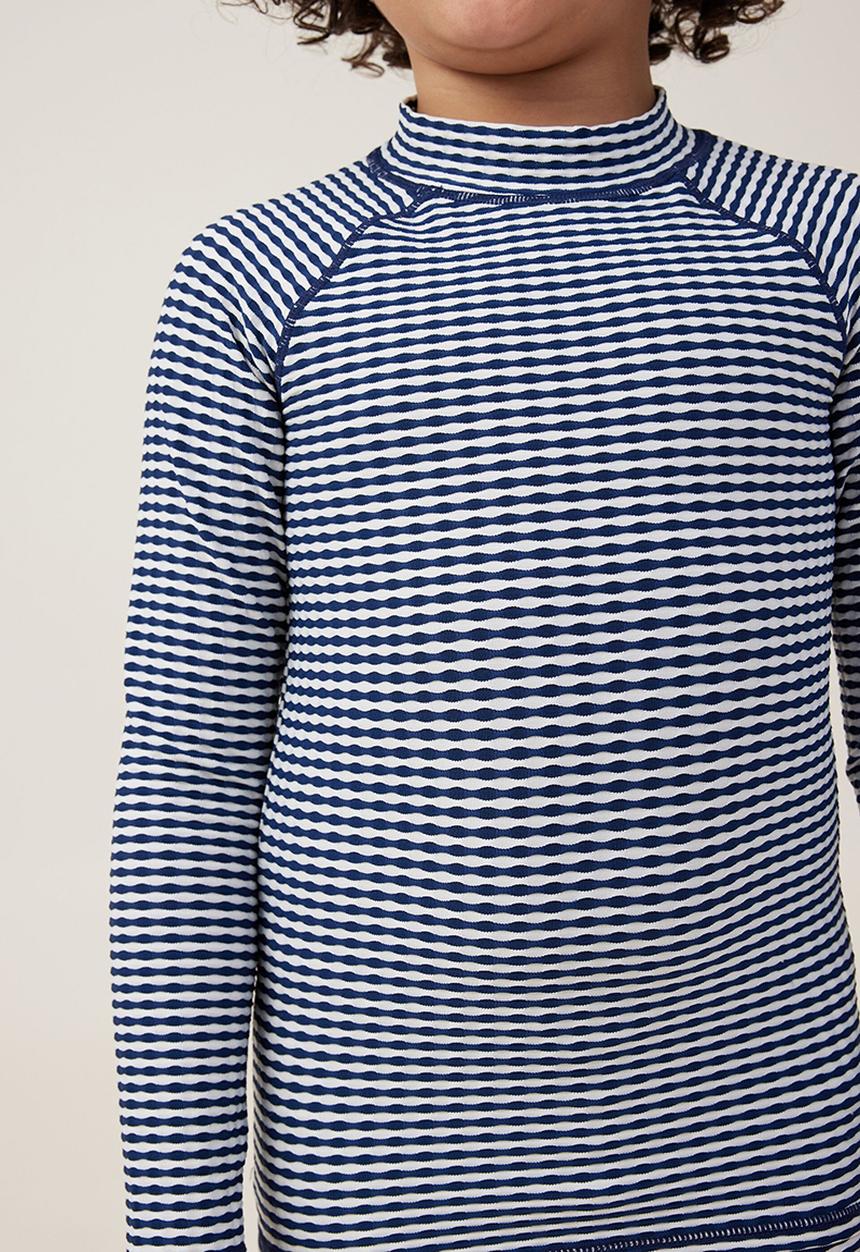 Cotton On - Flynn long sleeve raglan rash vest - in the navy/stripe