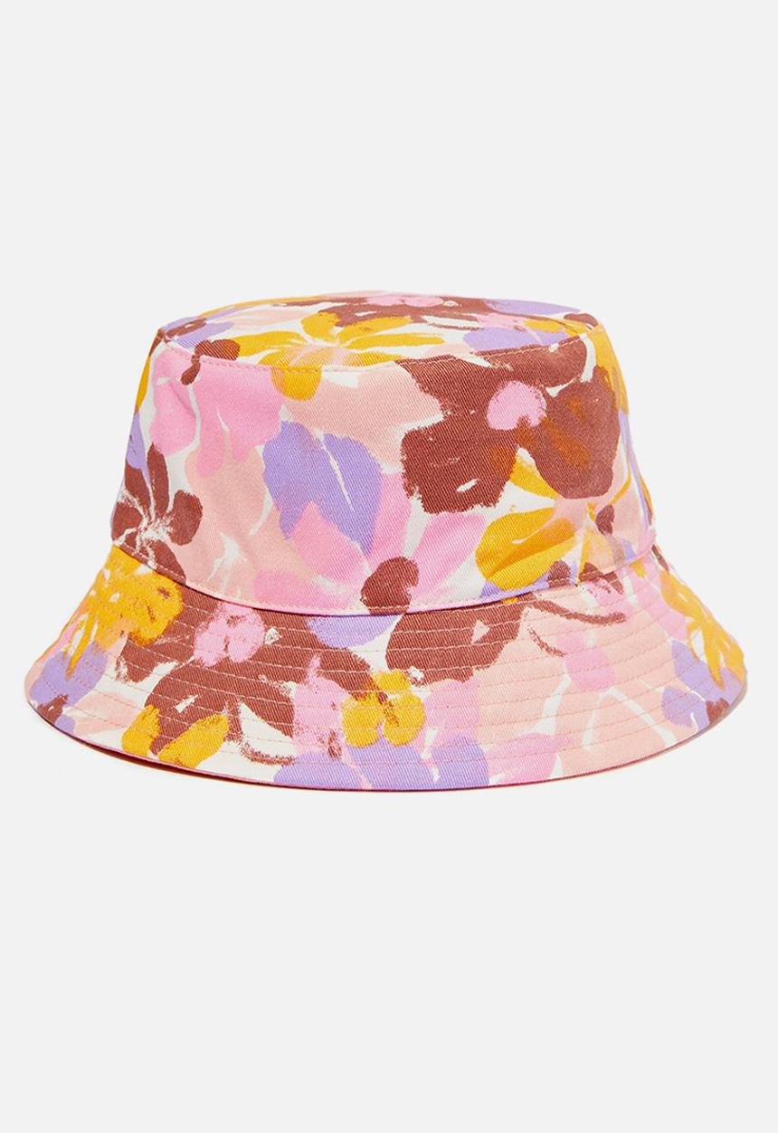 Cotton On - Kids reversible bucket hat - stevie floral/coral dreams