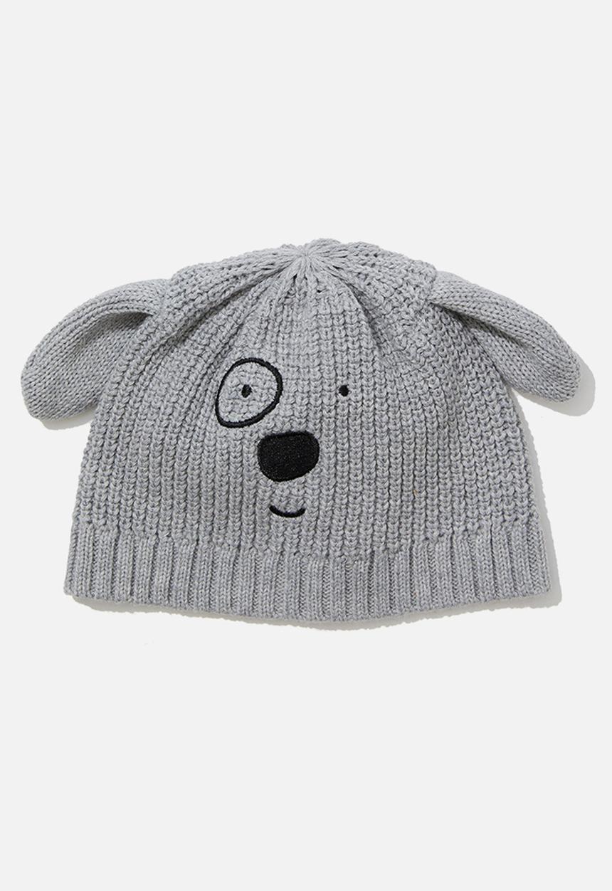 Cotton On - Clark character knit beanie - cloud marle/dog