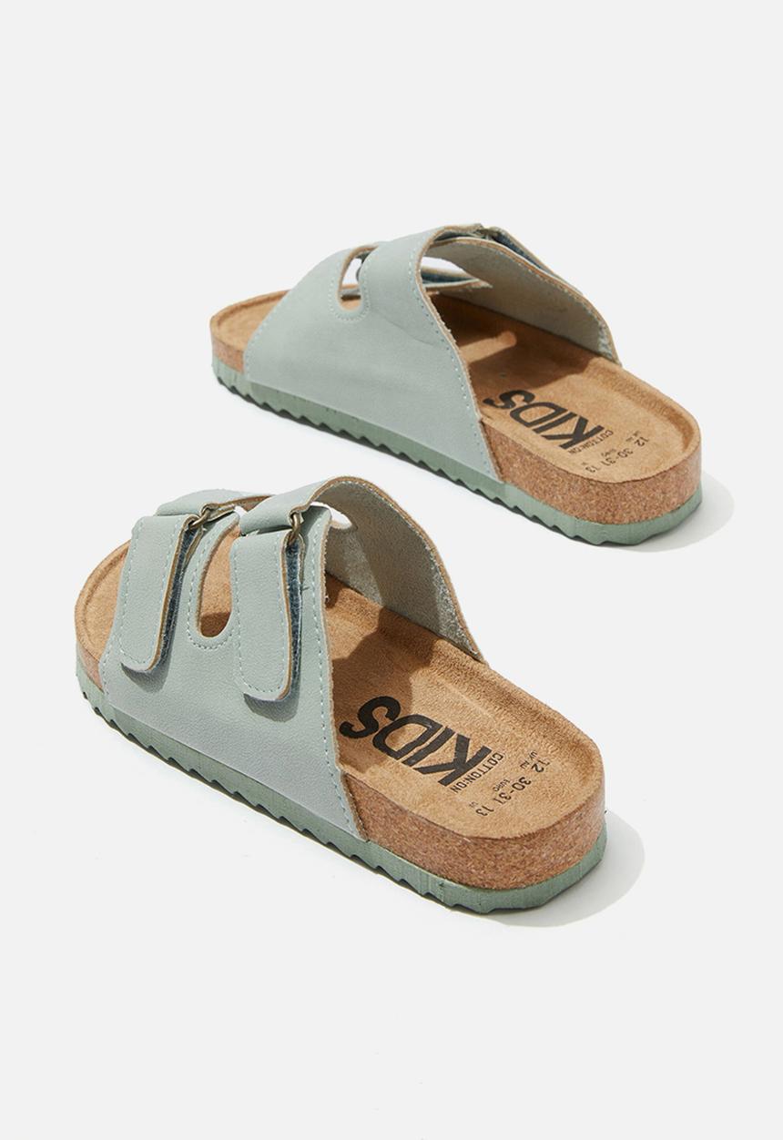 Cotton On - Frankie double strap slide - deep sage