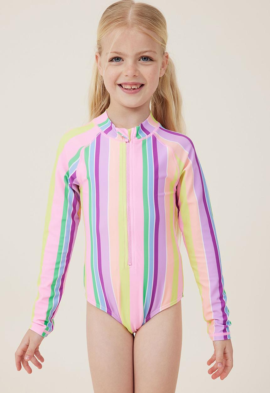 Cotton On - Lydia one piece - rio rainbow stripe