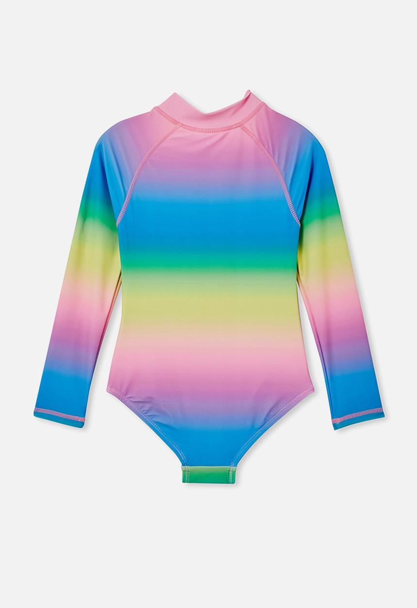 Cotton On - Lydia one piece - neon rainbow ombre